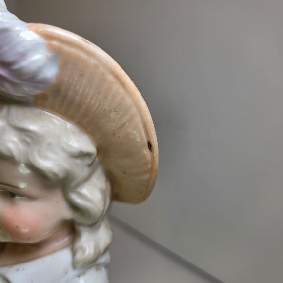 Vintage Bisque Boy & Girl Umbrella Figurines Porcelain 10-11" Pair Collectible - Picture 9 of 14